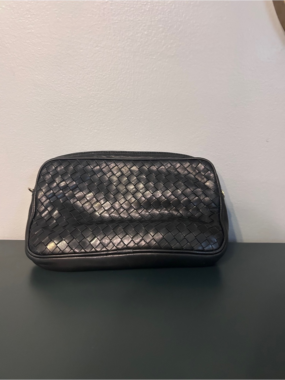 Black Woven Leather purse